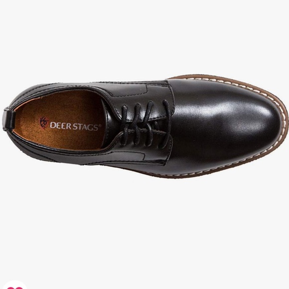 Deer Stags Boys Black Zander Lace up Dress Shoes NWT - Picture 2 of 11